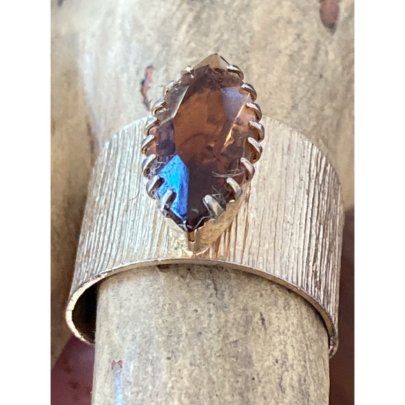 Sarah Coventry Jewelry - Amber Topaz Gold Cocktail Ring ~ Sarah Coventry ~ Costume Vintage 1970s